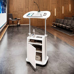 Techni Mobili Sit-to-Stand Laptop Cart with Storage mobile laptop workstation