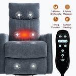 Heat Massage Manual Recliner Chair with Rocker and Swivel in Fabric for Living Room detail image 27