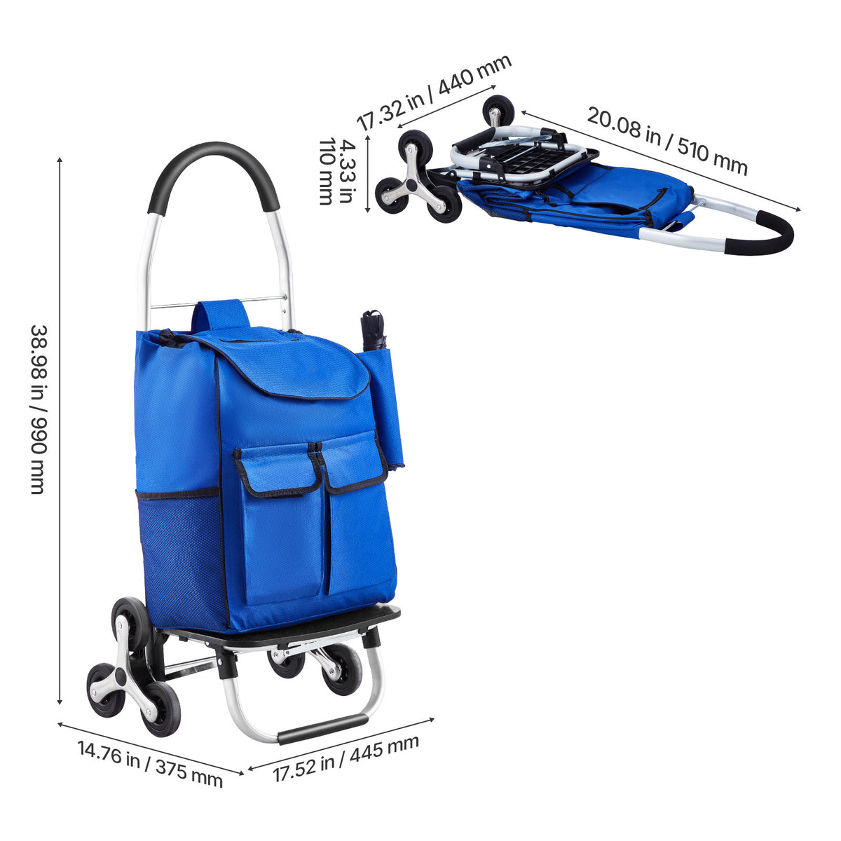 VEVOR Foldable Stair-Climbing Cart for workshop, garage, storage, or utility use