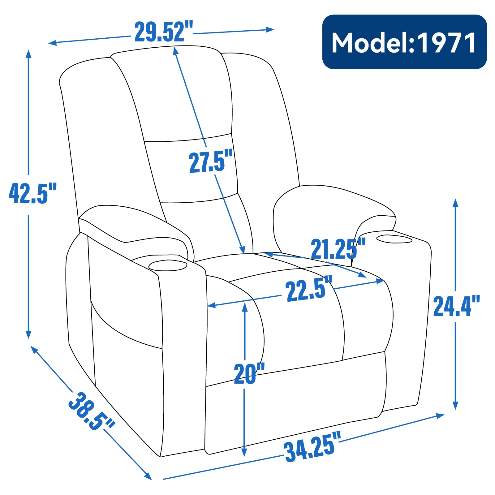 Large Power Lift Heat & Massage Recliner detail image 7
