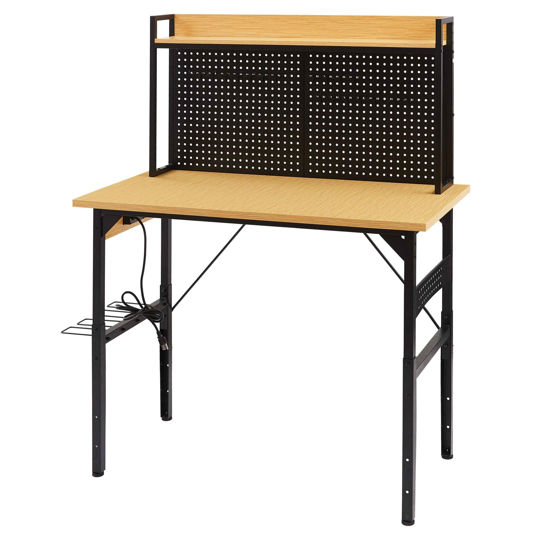 Heavy-Duty Adjustable Workbench with Pegboard & Wheels workshop project bench