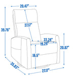 Heat Massage Manual Recliner Chair with Rocker and Swivel in Fabric for Living Room detail image 93