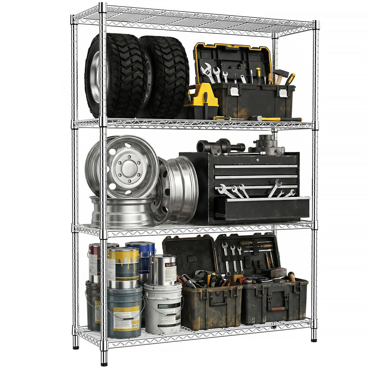 1400 lb 4-Shelf Storage Shelves for workshop, garage, storage, or utility use
