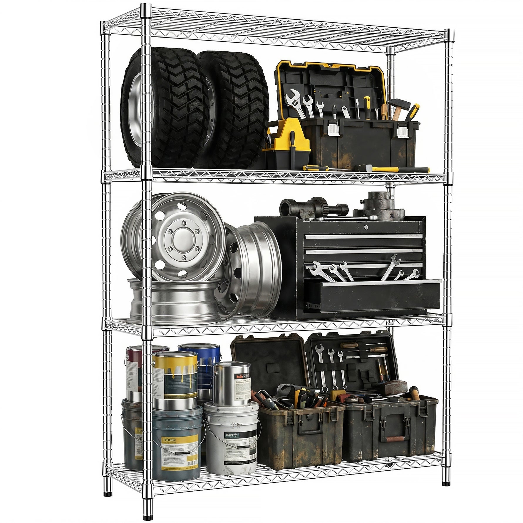 1400 lb 4-Shelf Storage Shelves for workshop, garage, storage, or utility use