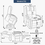 Dual-Motor Leather-Air Power Lift Recliner detail image 3