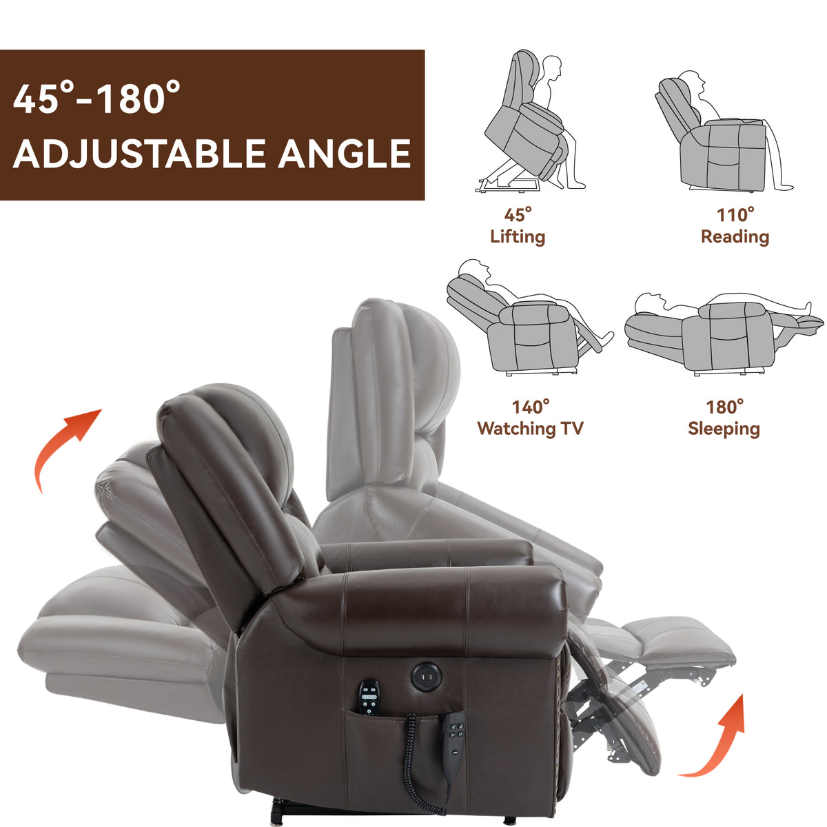 Dual-Motor Power Lift Heat & Massage Recliner detail image 12
