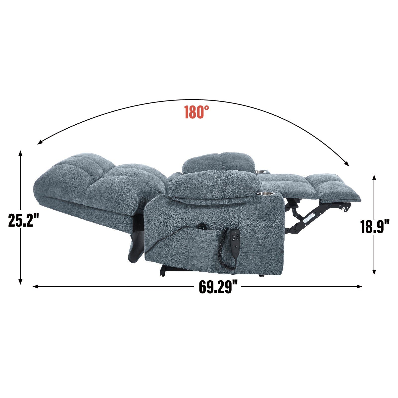 Chenille Dual-Motor Power Lift Recliner, 350 lb Capacity detail image 68