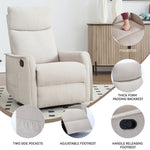Heat Massage Manual Recliner Chair with Rocker and Swivel in Fabric for Living Room detail image 48
