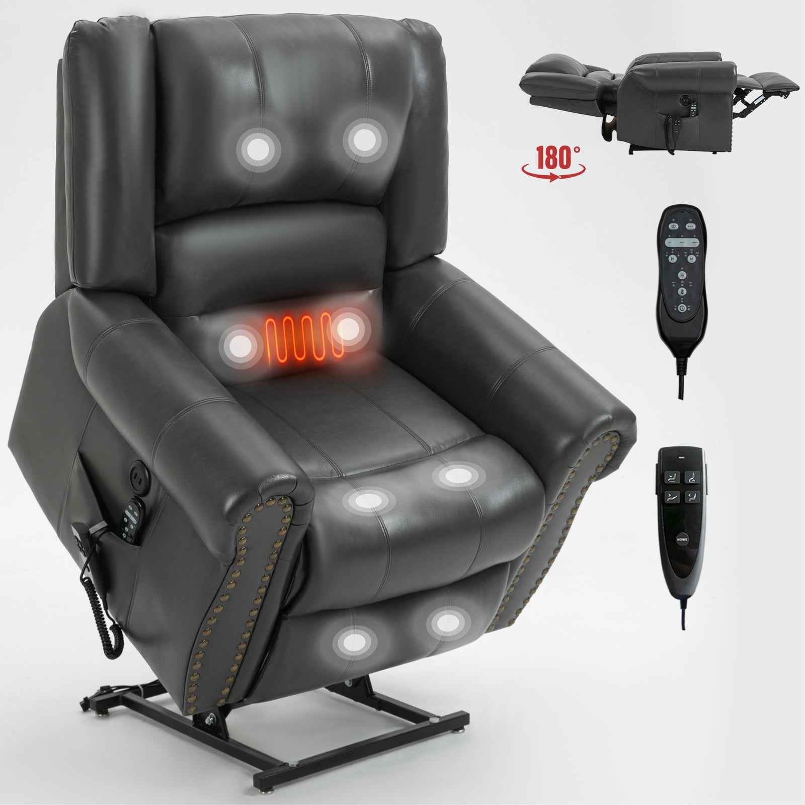 Dual-Motor Power Lift Heat & Massage Recliner detail image 41