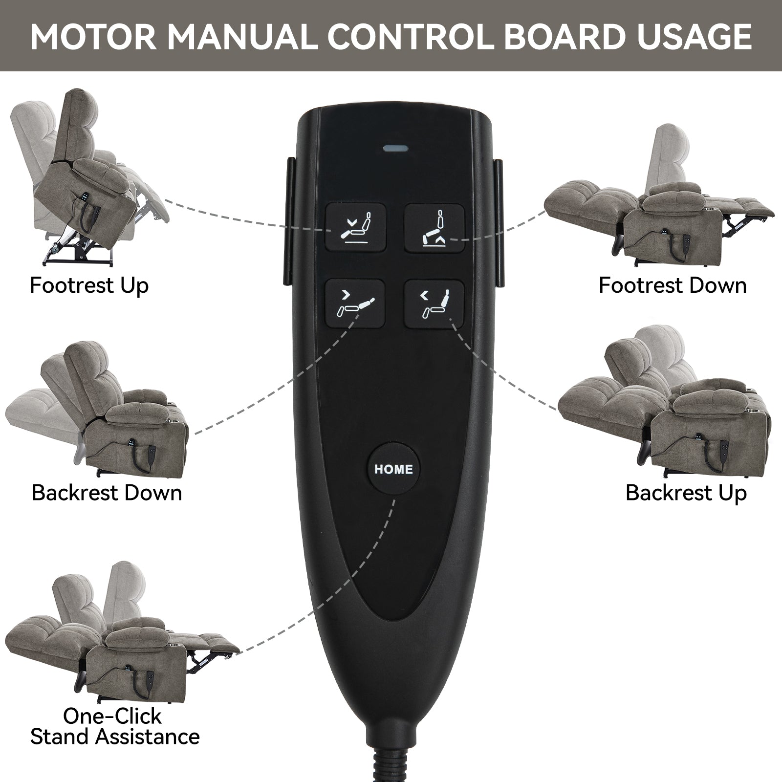 Chenille Dual-Motor Power Lift Recliner, 350 lb Capacity detail image 46