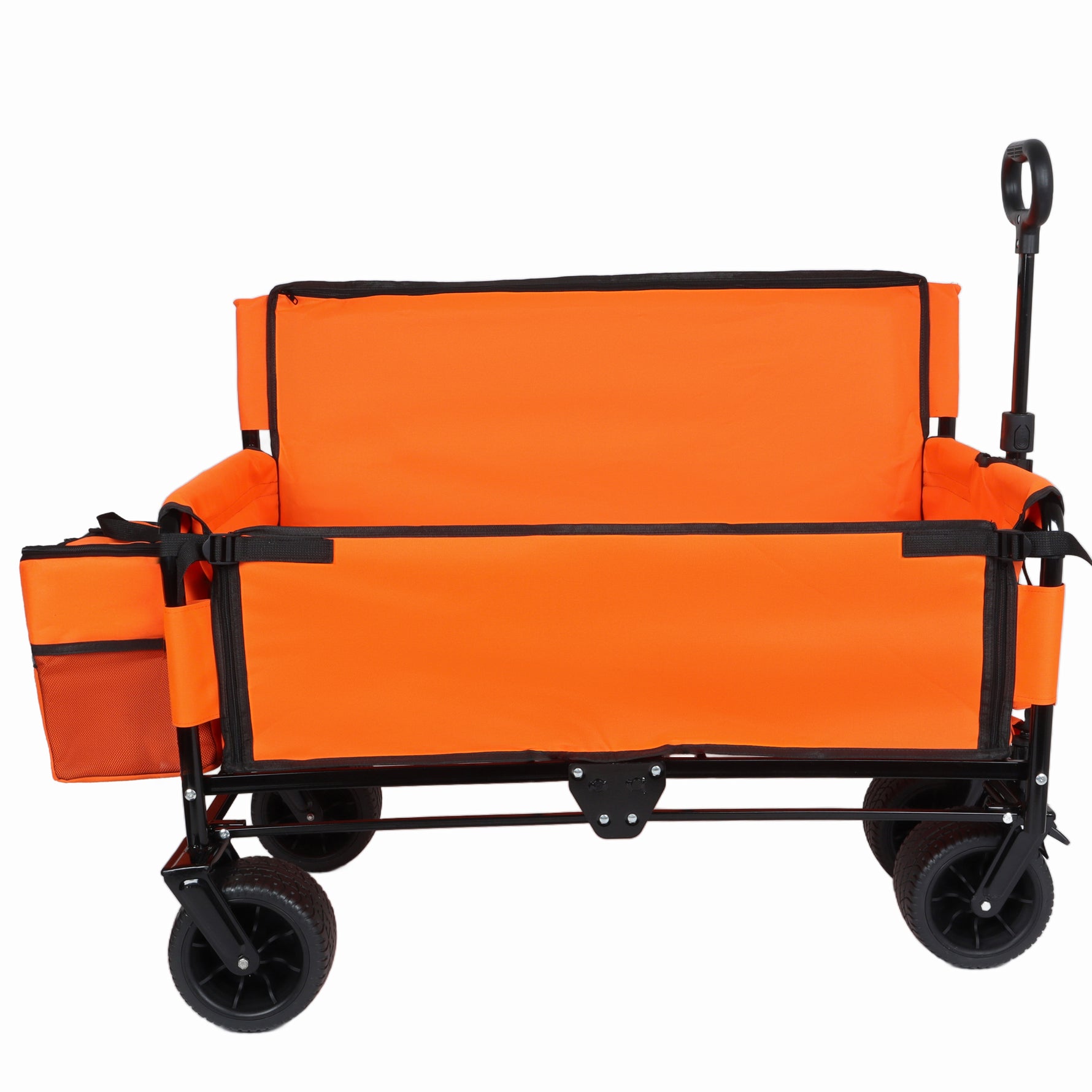 3-in-1 Folding Wagon Cart with Bench Seat & Storage for workshop, garage, storage, or utility use