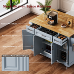54 in. Rolling Kitchen Island with Drop Leaf & Storage product view 72