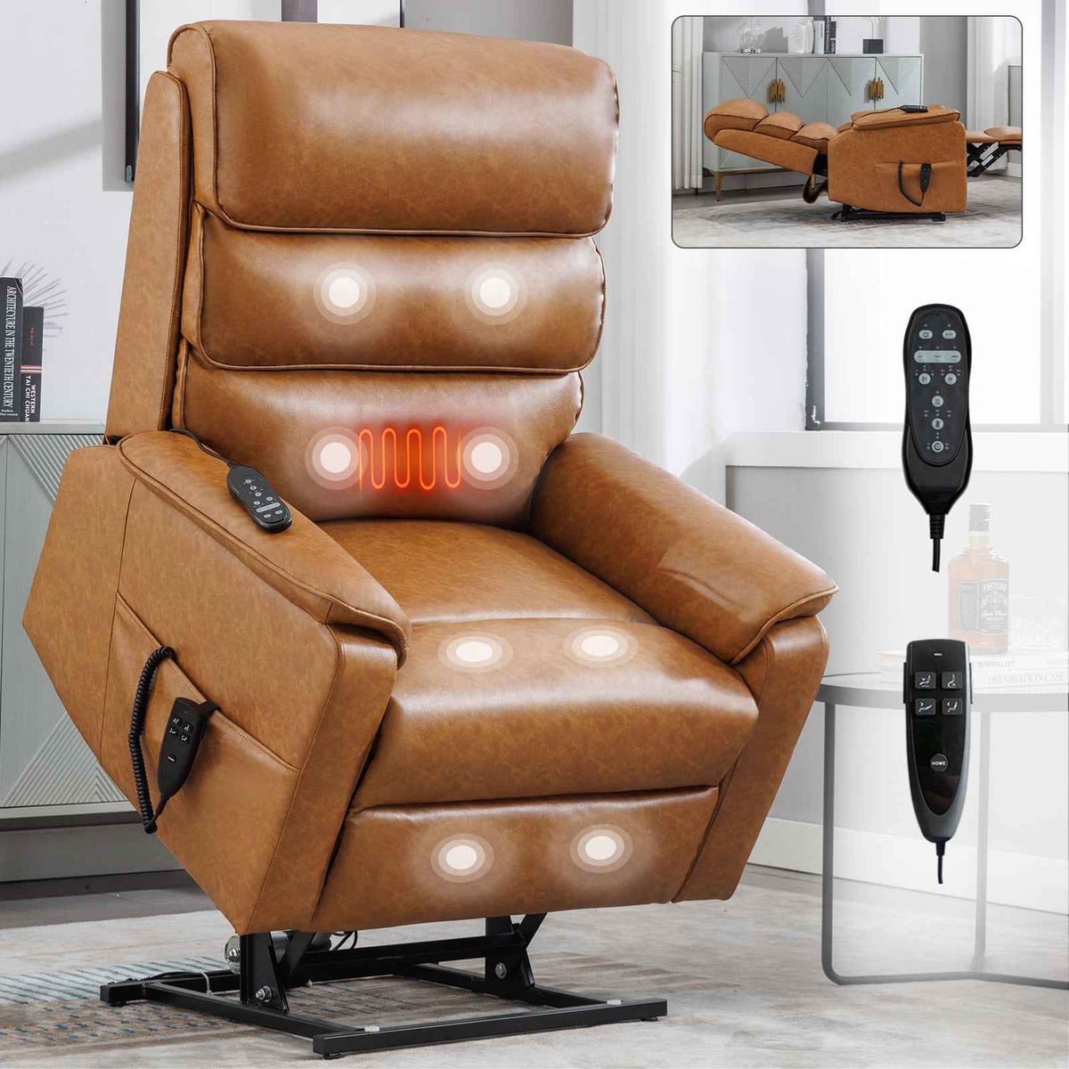 Dual-Motor Power Lift Heat & Massage Recliner detail image 21