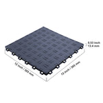 PVC Interlocking Drainage Garage Floor Tiles, 12" x 12" x 0.5" for workshop, garage, storage, or utility use