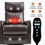 Faux Leather Heat Massage Manual Recliner Chair with Rocker and Swivel for Living Room detail image 26
