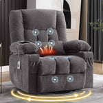 Massage Swivel Rocker Recliner with Vibration, Heat & Ergonomic Lounge Support detail image 18