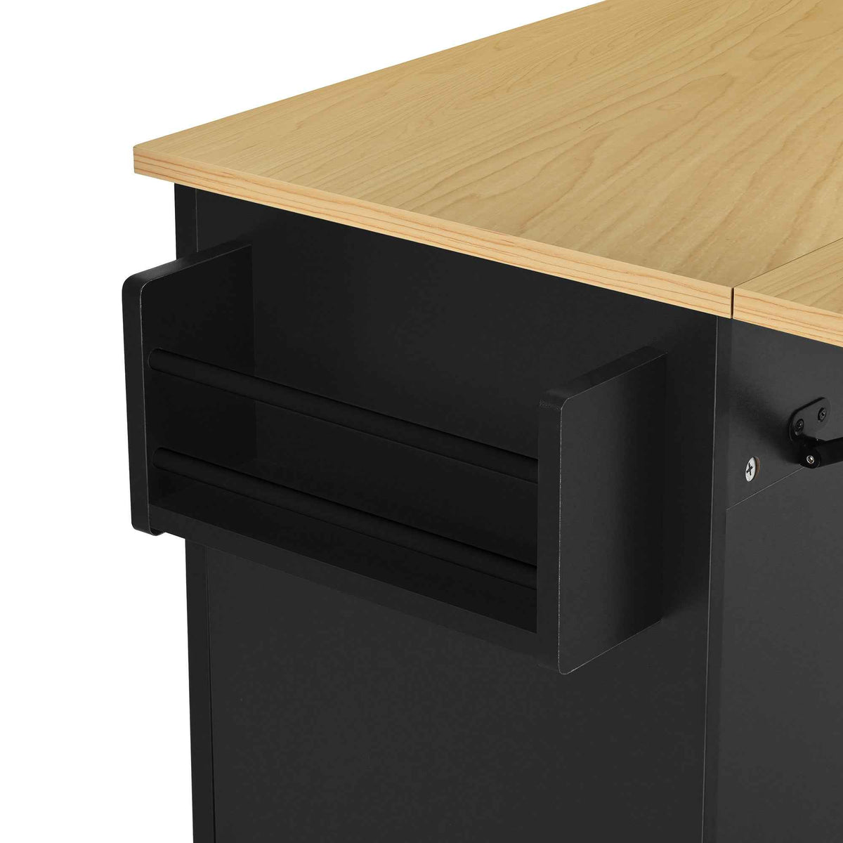Farmhouse Kitchen Island with Drop Leaf, Power Outlet & 2 Seats product view 52