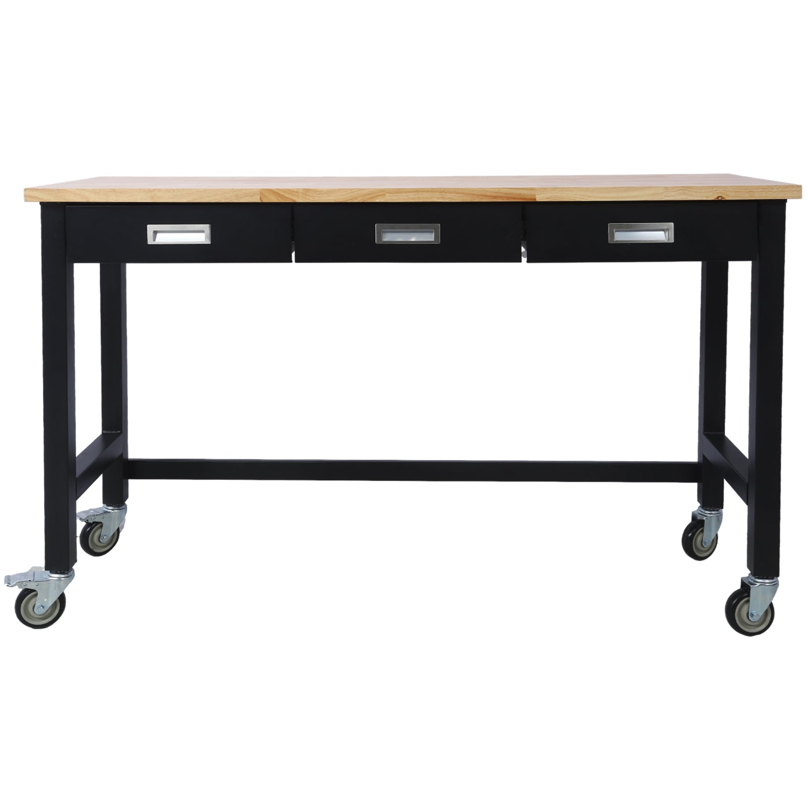 60" Rolling Bamboo Workbench with Drawer Storage for workshop, garage, storage, or utility use