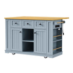 53 in. Farmhouse Kitchen Island with Power Outlet & Stools product view 94