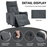 Chenille Single-Motor Power Lift Recliner with Massage & Heat detail image 44
