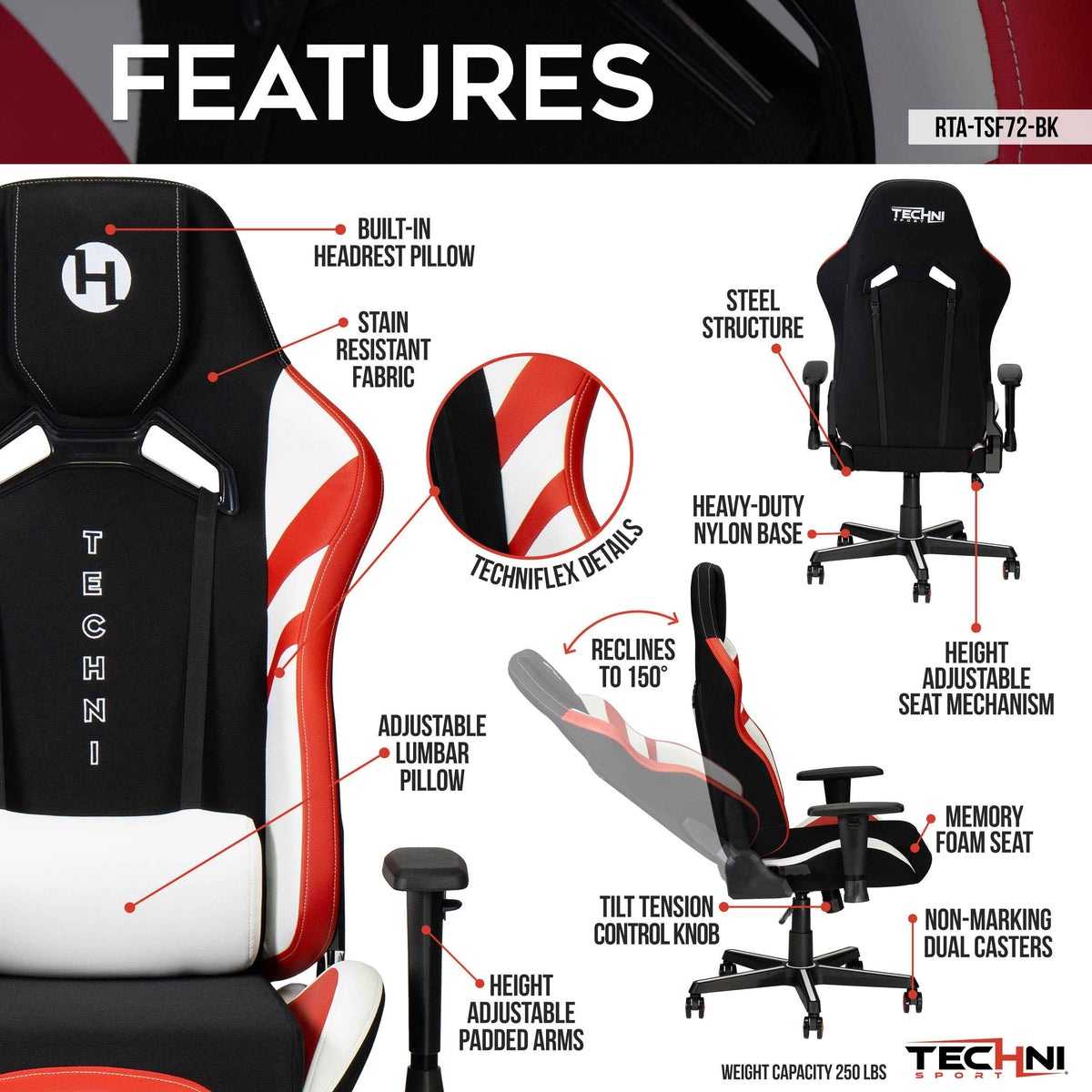 Techni Sport TSF72 Ergonomic Office Chair product image 3