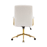 Textured Boucle Gold Office Chair with Padded Arms workspace desk setup
