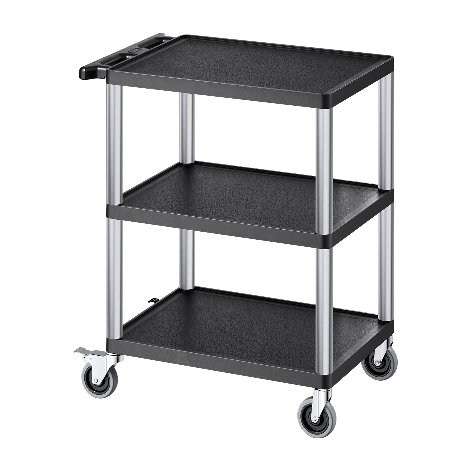 Heavy-Duty Rolling Utility Service Cart with 360° Swivel Wheels for workshop, garage, storage, or utility use