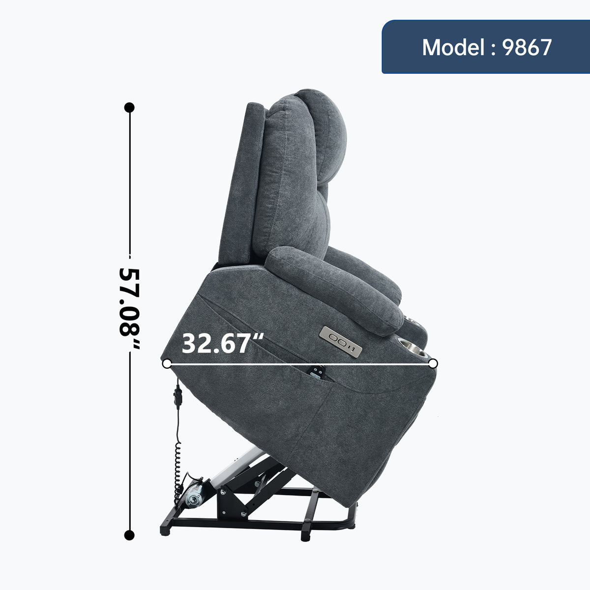 Dual-Motor Leather-Air Power Lift Recliner detail image 32