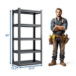 Industrial Heavy-Duty 5-Tier Adjustable Metal Shelving Unit for workshop, garage, storage, or utility use