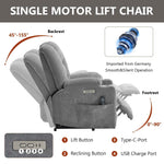 Large Dual-Motor Power Lift Heat & Massage Recliner detail image 23
