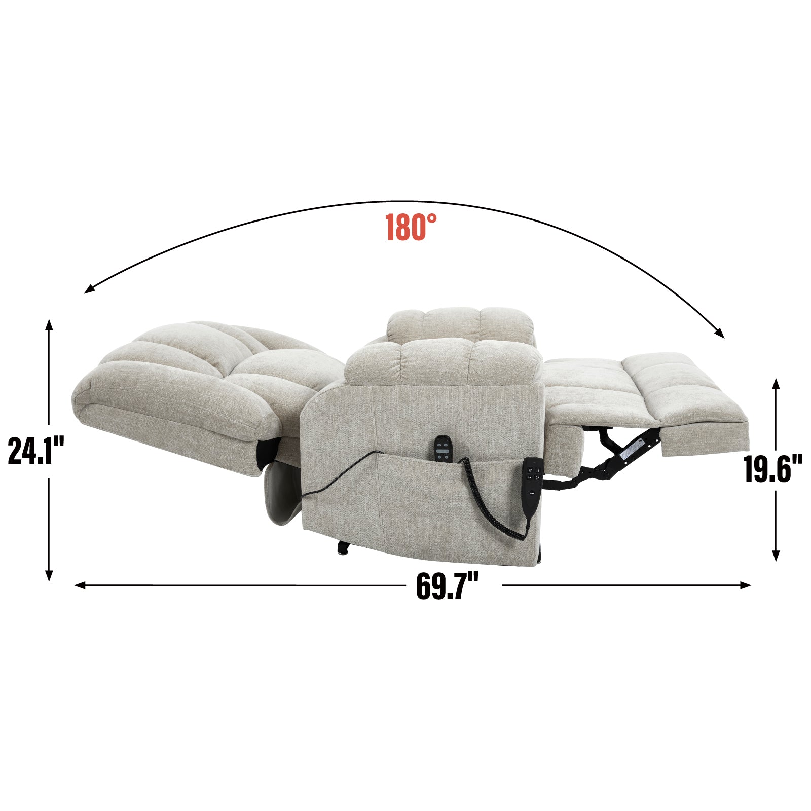 Dual-Motor Heat & Massage Power Lift Recliner, 350 lb Capacity detail image 10
