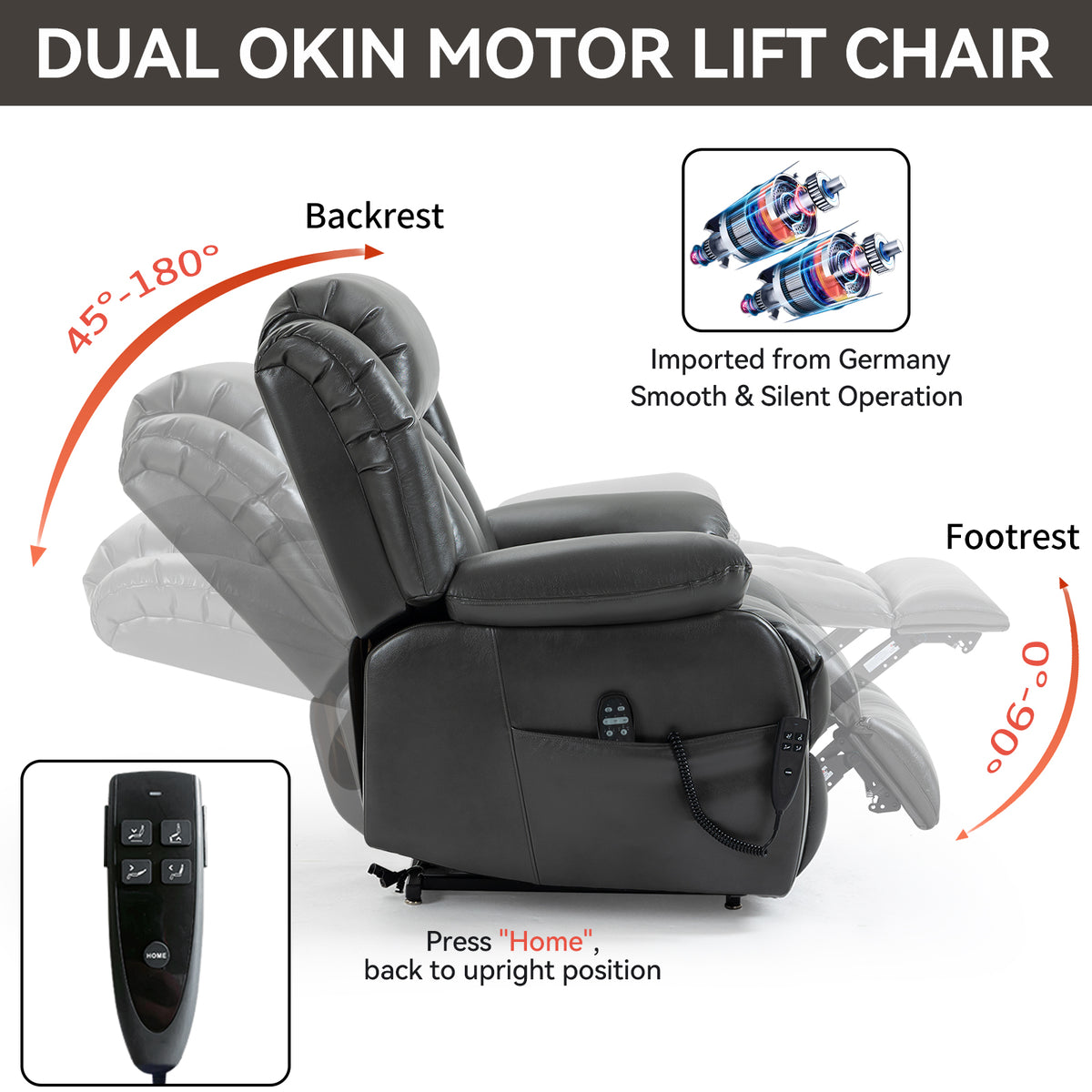 Dual-Motor Power Lift Heat & Massage Recliner detail image 45