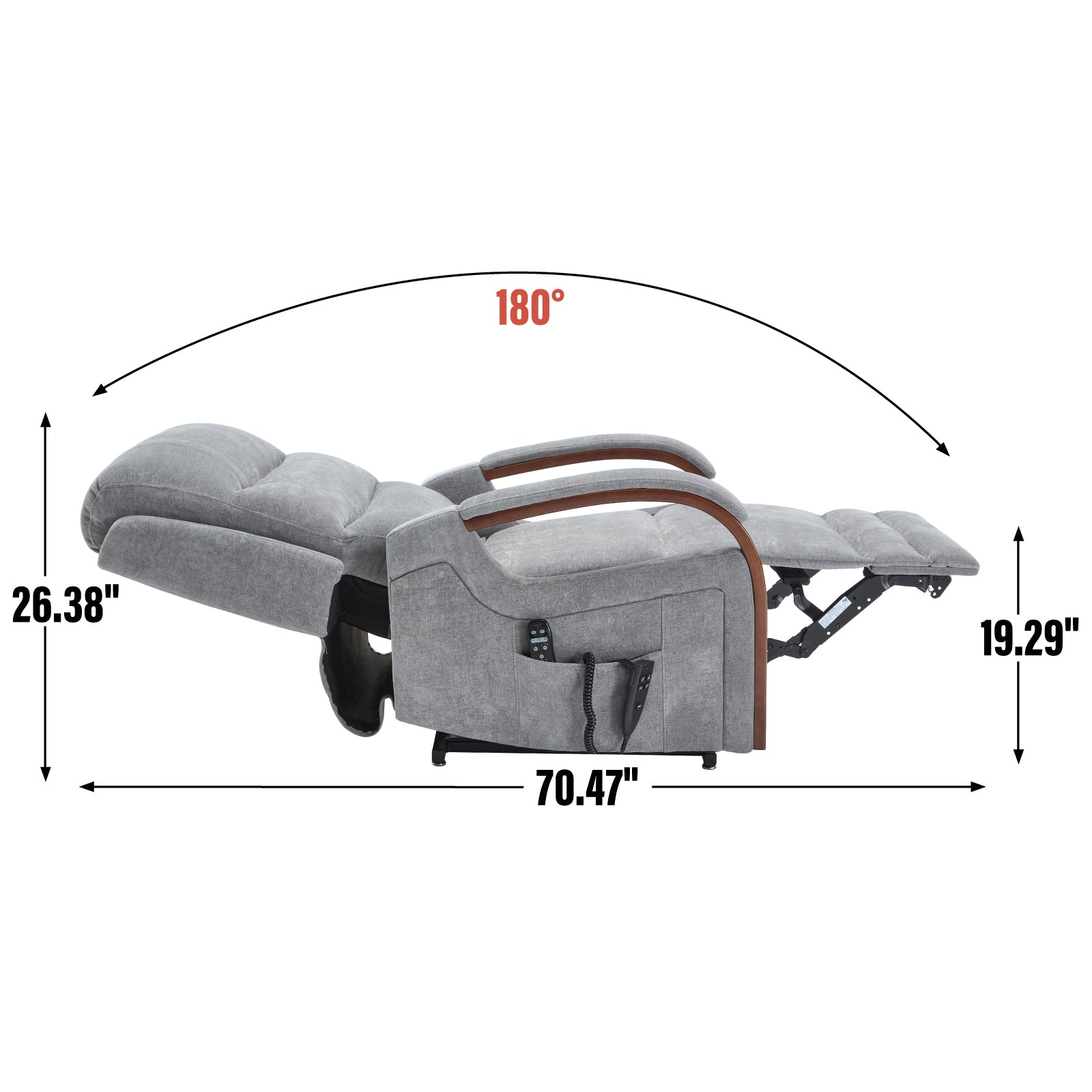 Power Chenille Lift Recliner Chair Dual Motor Infinite Position Up to 350 Pounds detail image 56