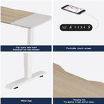 55'×24' White&Oak Electric Standing Desk Height Adjustable Desk for Home and Office Computer Table Gaming Desk Modern Lift-up Desk - Sleek Space Mod