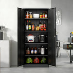 Locking Steel Garage Storage Cabinet with 4 Adjustable Shelves for workshop, garage, storage, or utility use