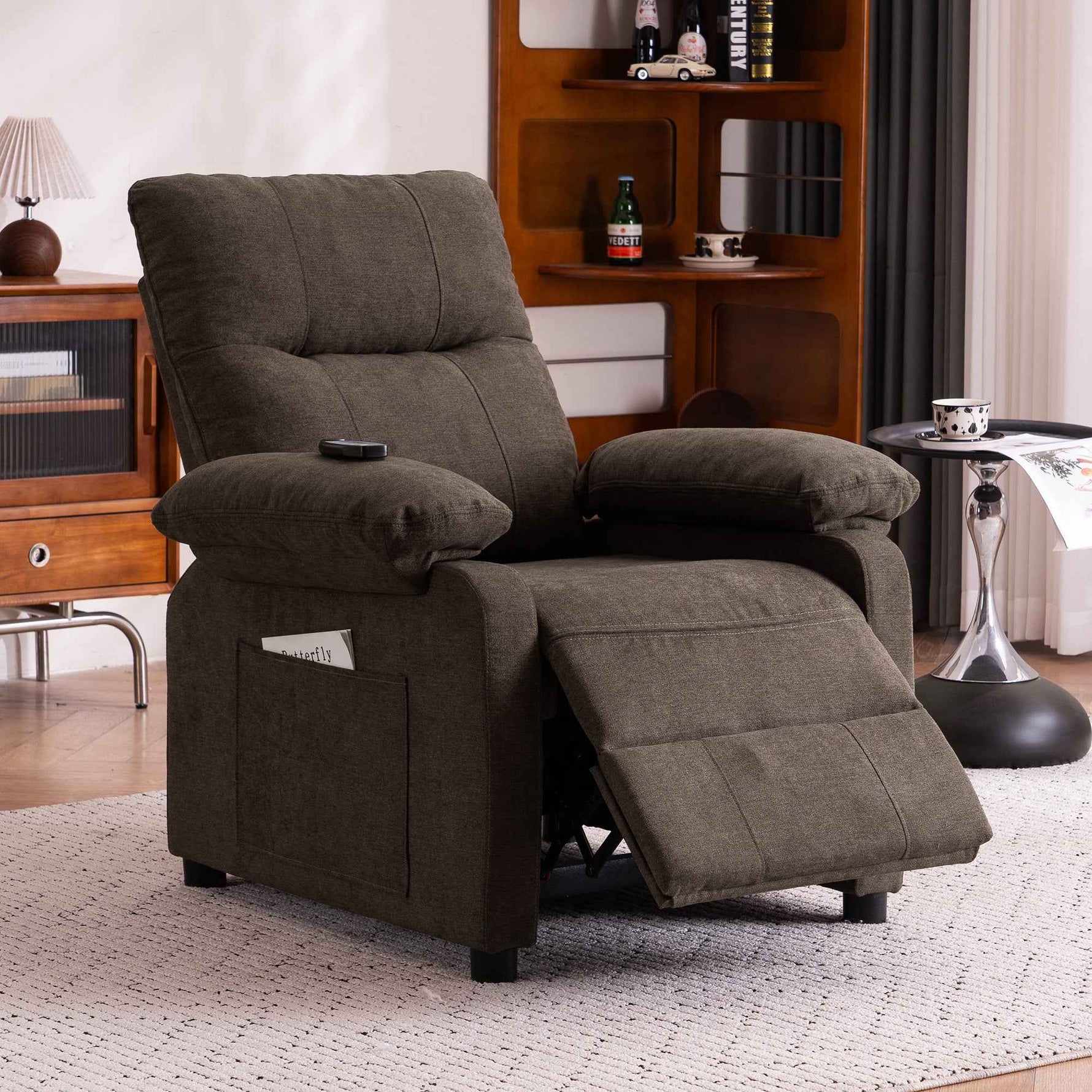 Chenille Massage Recliner with Heat & Remote Control detail image 14