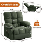 Massage Swivel Rocker Recliner Chair with Vibration, Lumbar Heating, Side Pocket detail image 16