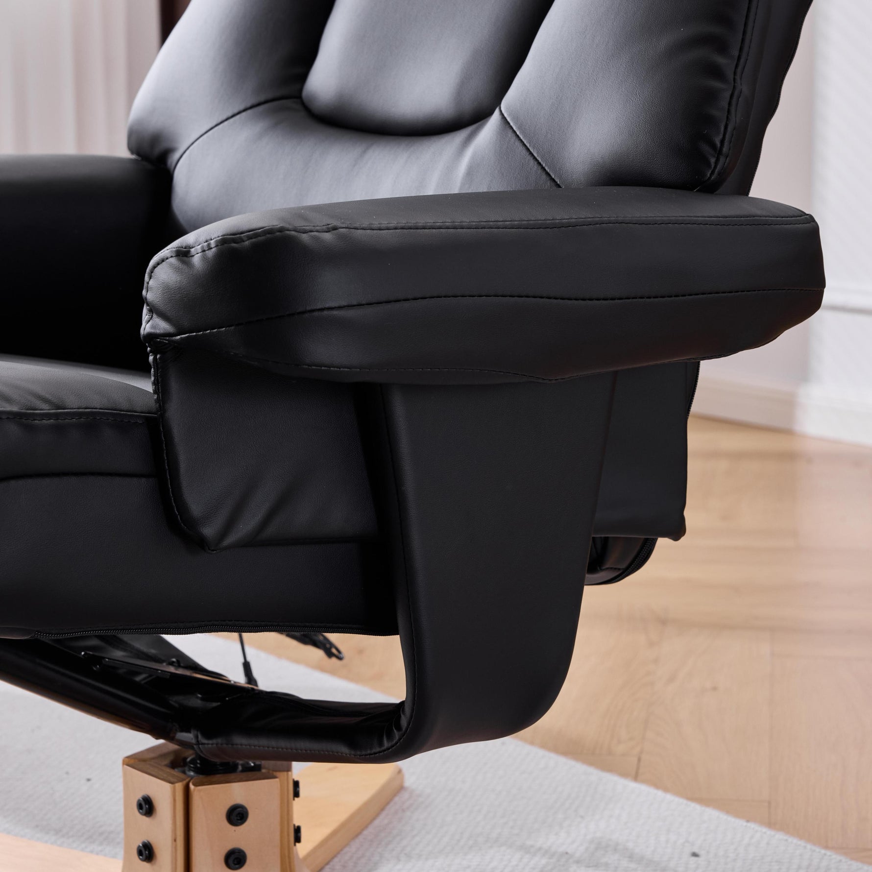 Modern Heated Massage 360° Swivel Recliner Accent Chair with Ottoman, Ergonomic detail image 28