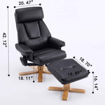 Modern Heated Massage 360° Swivel Recliner Accent Chair with Ottoman, Ergonomic detail image 24