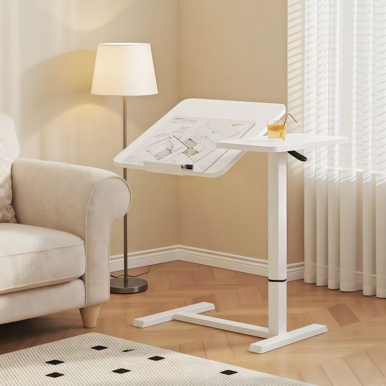 Height Adjustable Rolling Overbed Laptop Desk mobile laptop workstation
