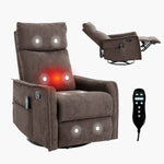 Heat Massage Manual Recliner Chair with Rocker and Swivel in Fabric for Living detail image 20