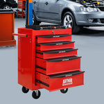 Rolling 5-Drawer Steel Tool Chest with Stainless Steel Top for workshop, garage, storage, or utility use