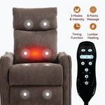 Heat Massage Manual Recliner Chair with Rocker and Swivel in Fabric for Living detail image 28