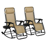 Outsunny Folding Zero Gravity Rocking Chair Set detail image 19