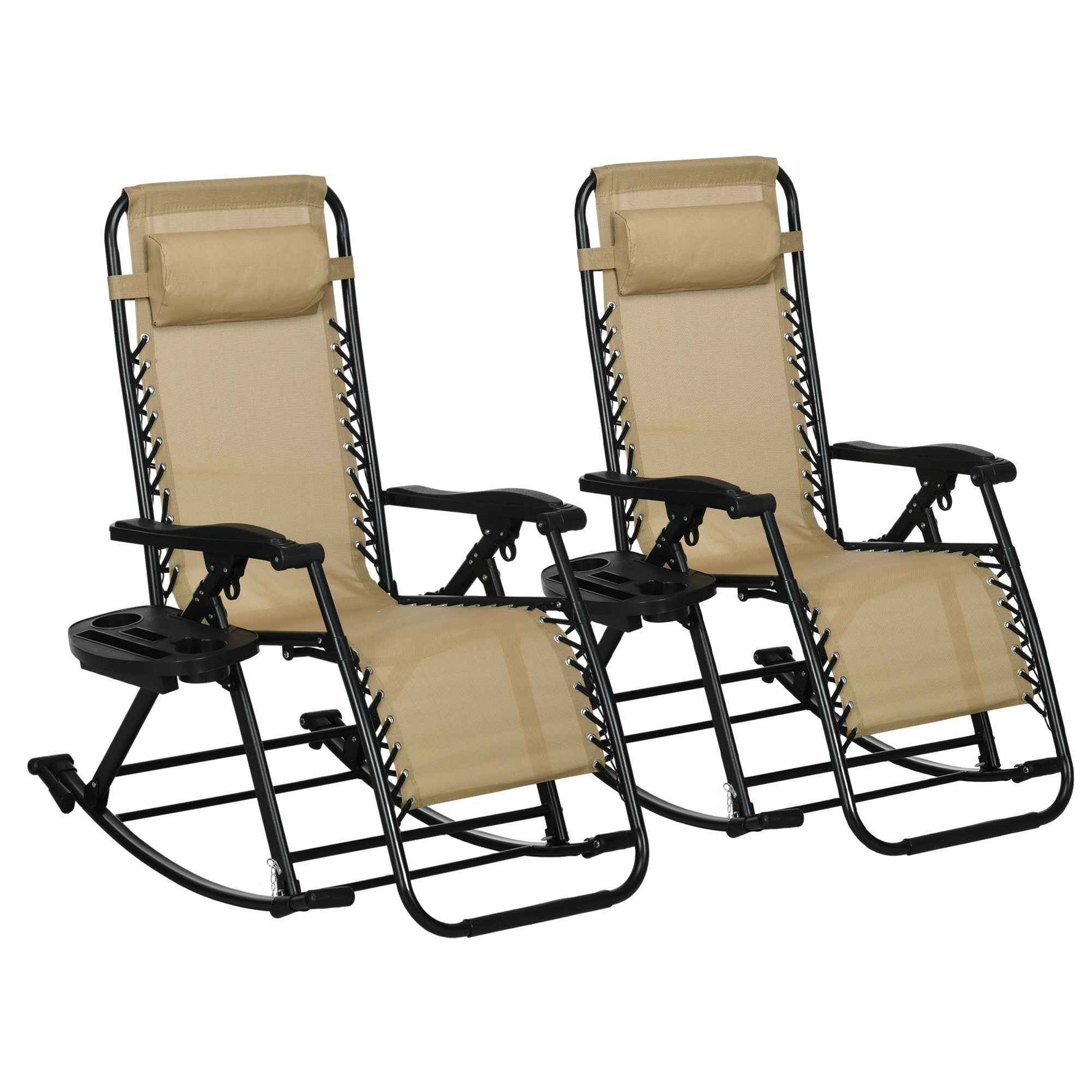 Outsunny Folding Zero Gravity Rocking Chair Set detail image 19