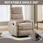 Heat Massage Manual Recliner Chair with Rocker and Swivel in Fabric for Living Room detail image 14