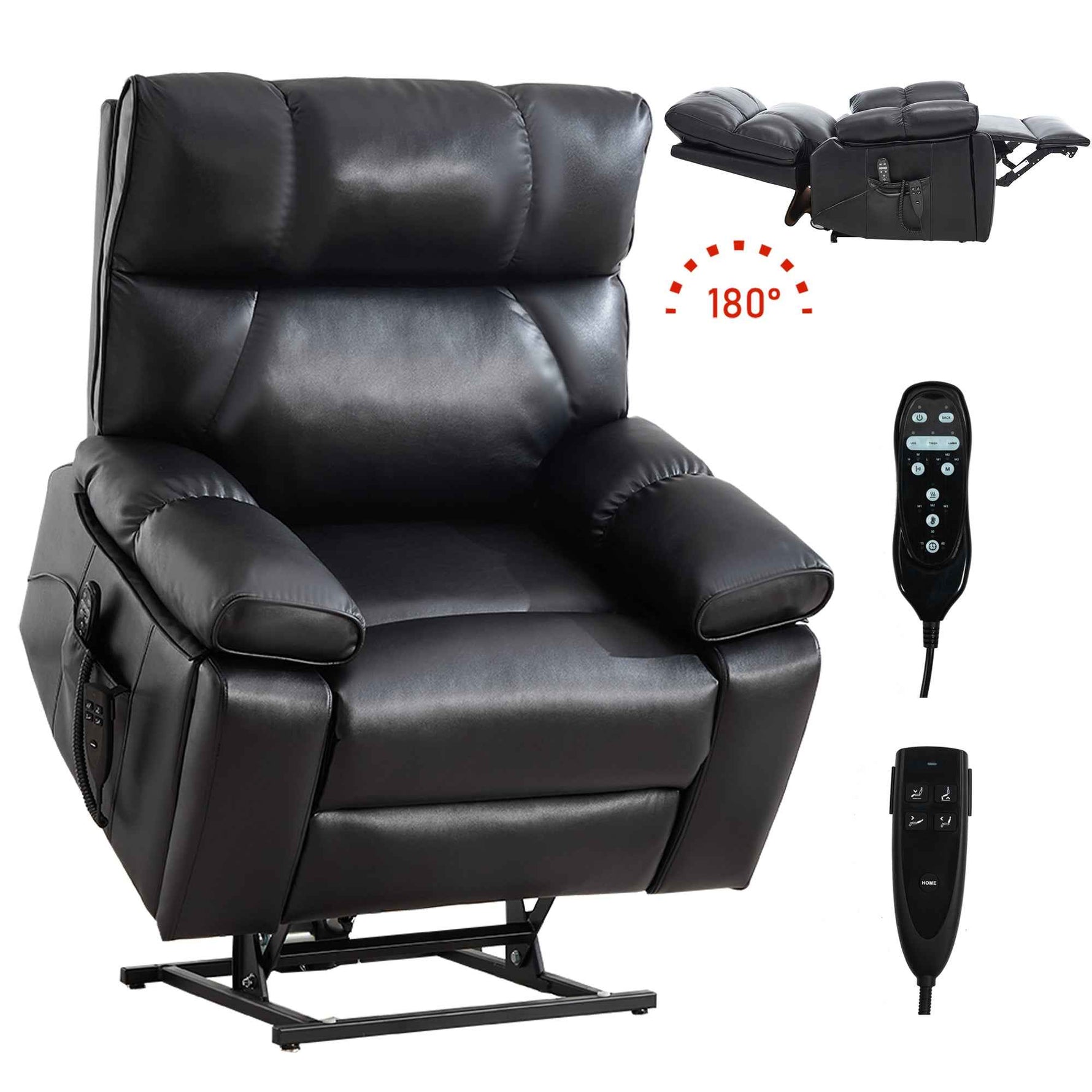 Dual-Motor Power Lift Recliner with Heat & Massage, 350 lb Capacity detail image 24