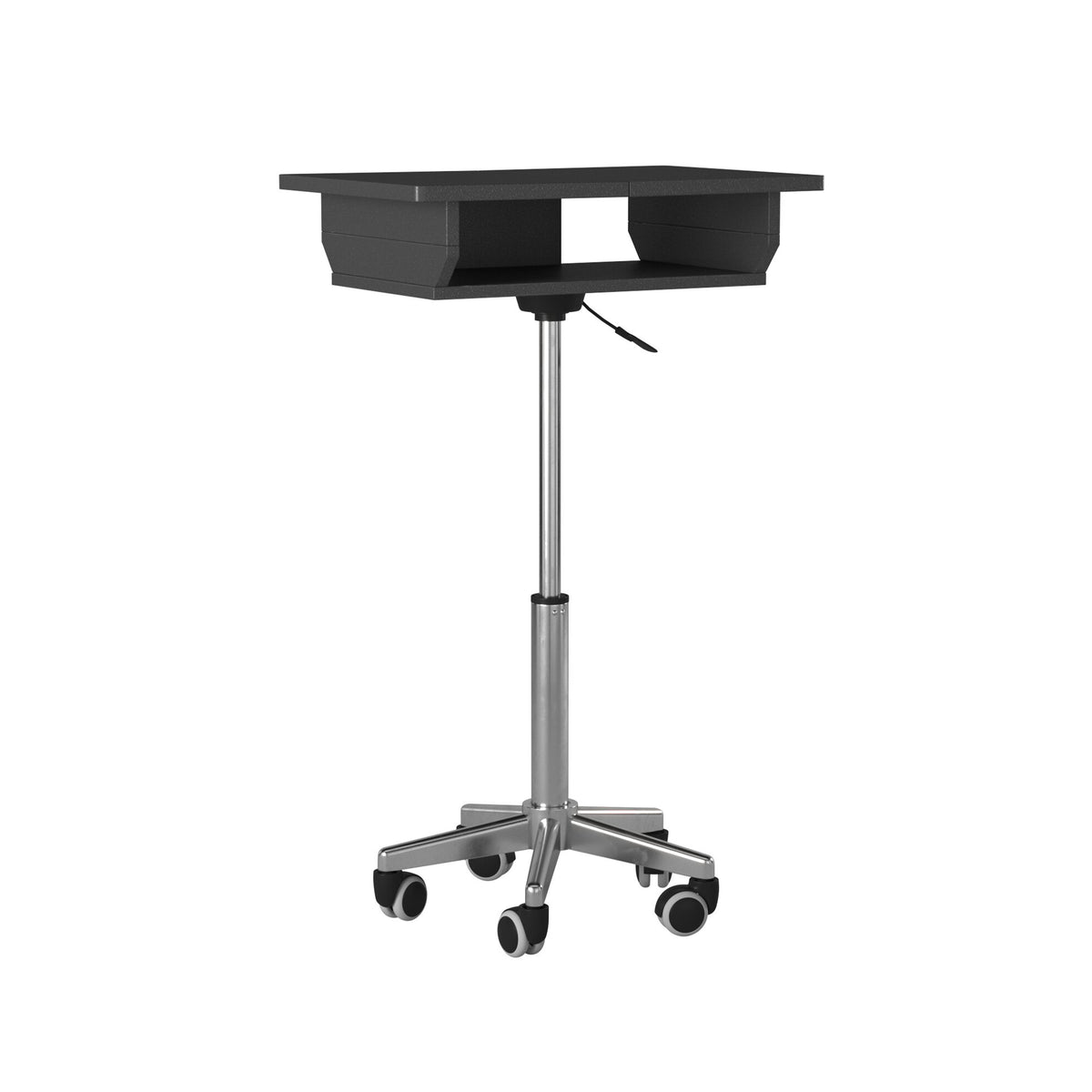 Techni Mobili Folding Table Laptop Cart, Graphite mobile laptop workstation
