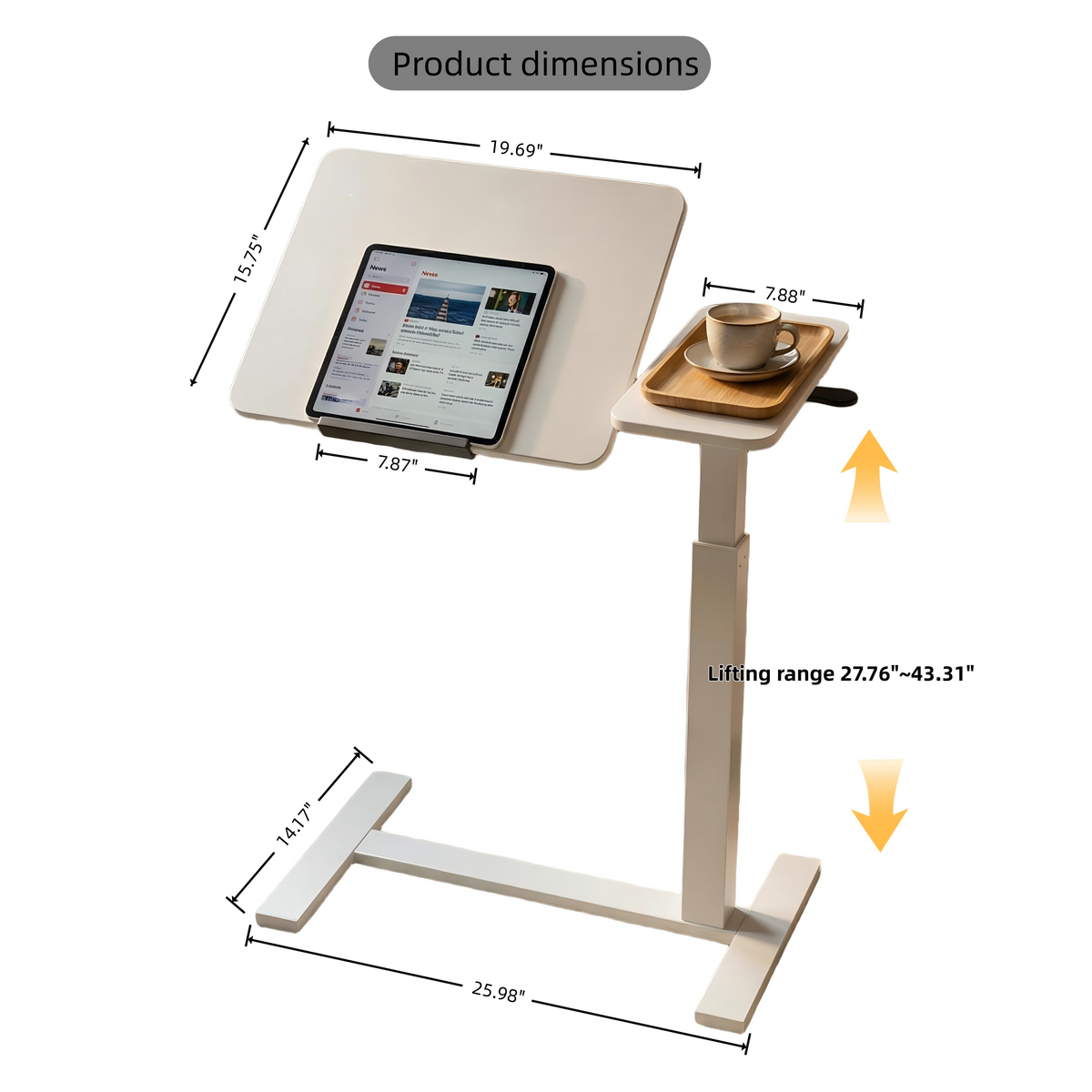 Mobile Adjustable Overbed Laptop Desk mobile laptop workstation