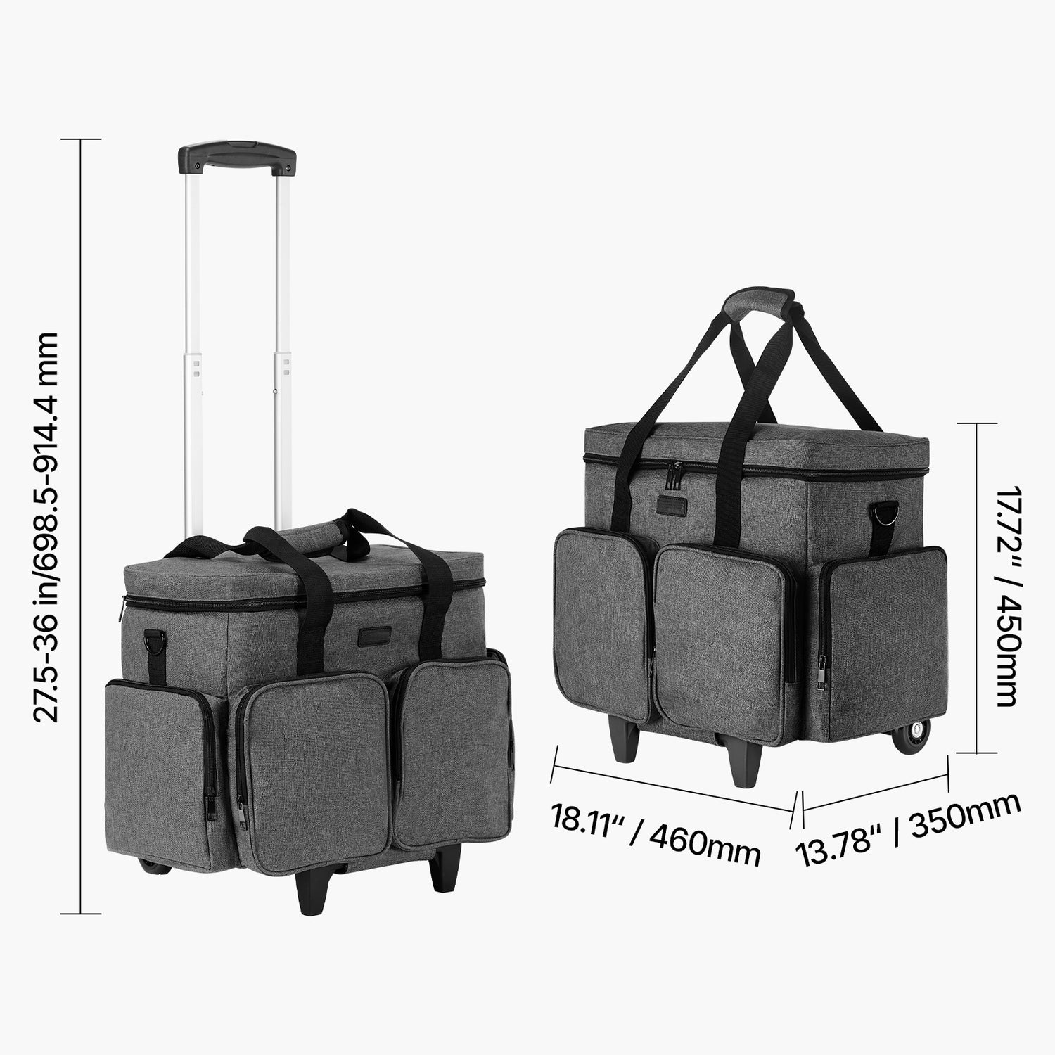 VEVOR rolling laptop bag with wheels and structured storage for work travel